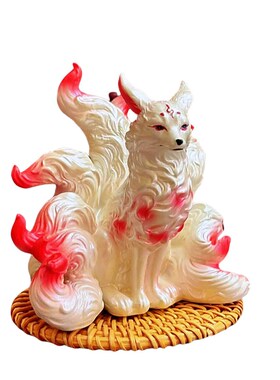 九尾狐摆件灵狐堂口白狐狸汽车A车载家居装饰品客厅玄关桌面小摆