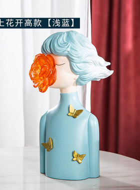 创意北欧艺术人物摆件可爱少女客厅电视柜酒柜卧室现代家居装饰品