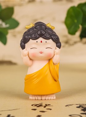 赐福小汽车可爱网红小观音小佛祖摆件H家居玄关桌面装饰品装饰摆