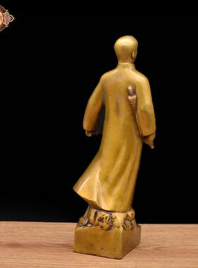 宏达铜器 仿古铜器毛主席去安源站像收藏摆件