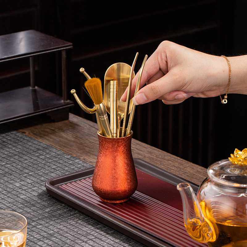 铜制六君子大漆工艺创意纯铜茶勺茶夹茶刀功夫茶具配件大全,淘宝优惠券,粉丝福利购,淘宝优惠卷