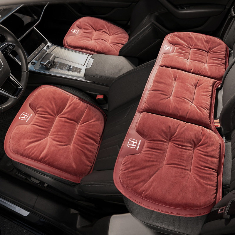 适用本田汽车坐垫冬季crv雅阁思域皓影缤智型格英诗派毛绒座椅垫
