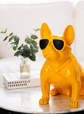 法斗狗创意摆件热销o北欧风树脂大号道具家居橱窗装饰工艺品斗牛