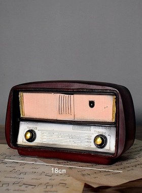 覆古摆件老d式留声机收音机模型拍照道具酒吧柜创意家居装饰品摆