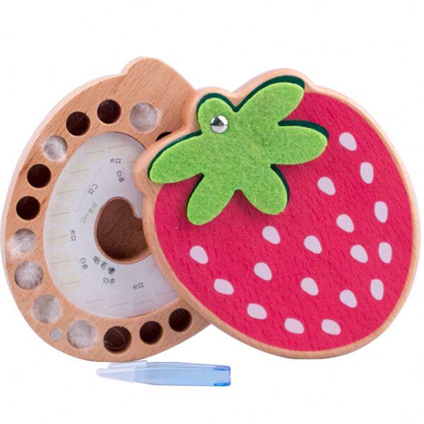 Children's umbilical cord hair baby teeth box strawberry box personalized souvenir baby teeth storage box