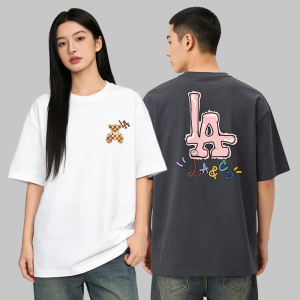 LA短袖男女情侣T恤上衣