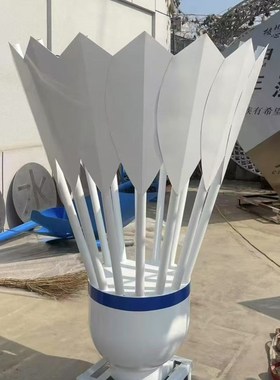 不锈钢羽毛球雕塑足球乒乓球球馆B摆件装饰品运动户外艺术落地摆