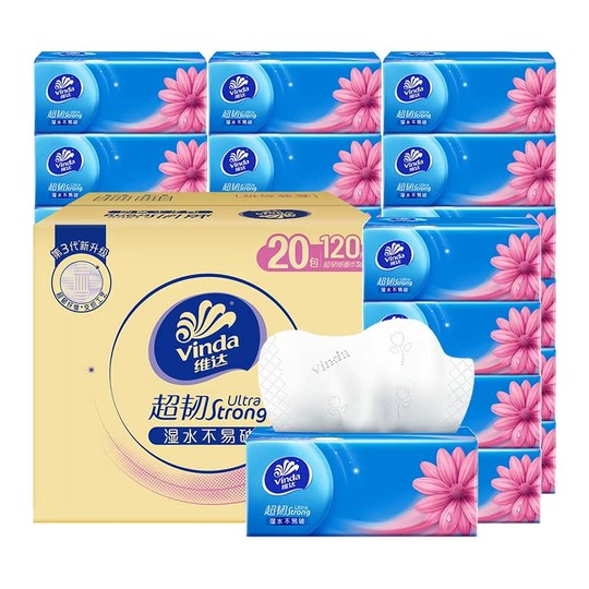 Vinda Super Tough Tissue 120 Thick Thick Facial Tissues