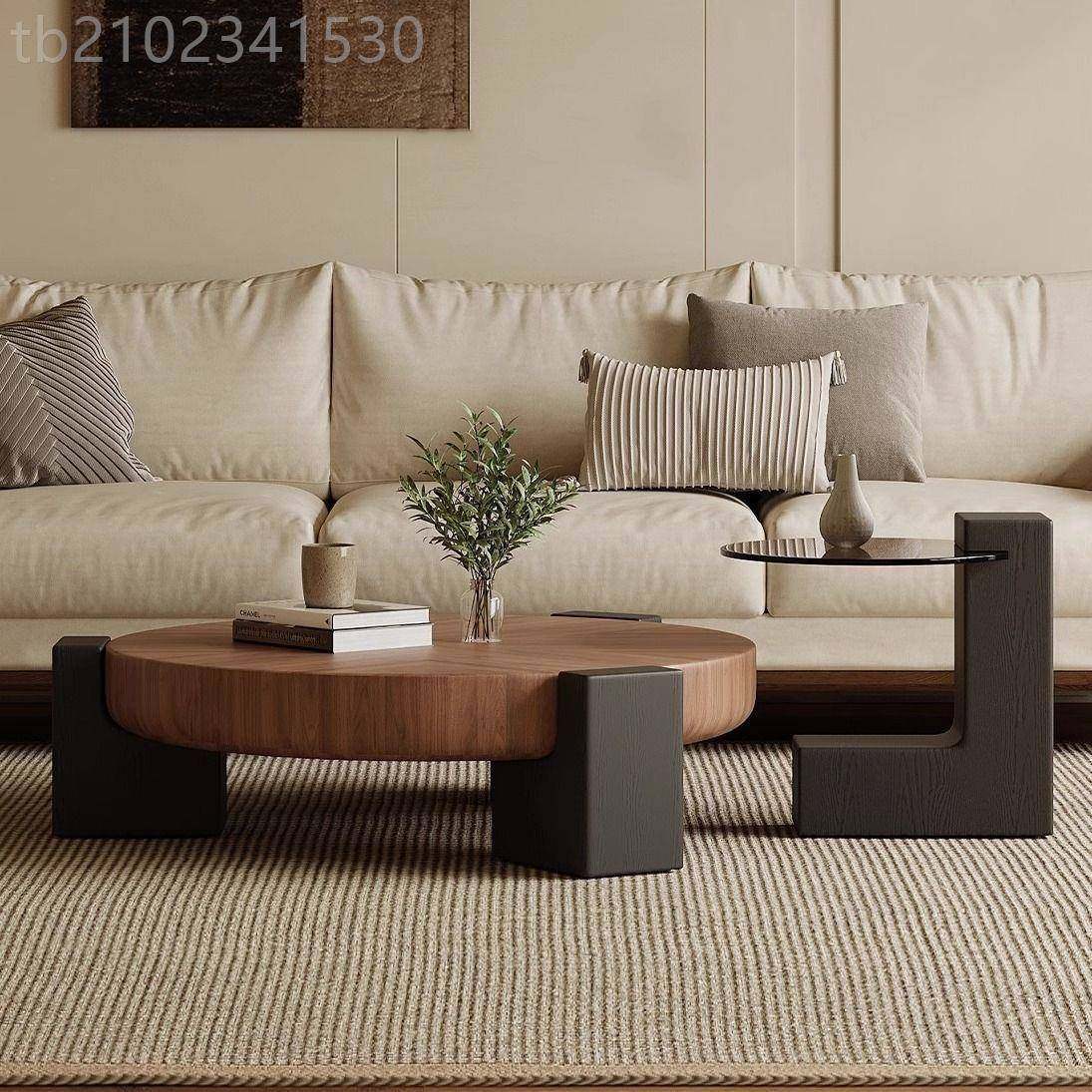 意极简户PGJ圆形家用式轻奢设计师中古风胡桃木小型合中式茶组x&,淘宝优惠券,粉丝福利购,淘宝优惠卷