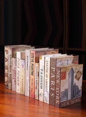 欧洲假书人造书装饰餐厅咖啡厅酒店家具展厅覆古模型装饰书装饰品