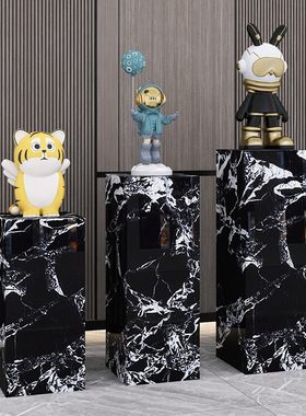 客厅玄关酒店会所展厅大理石w雕塑摆件底座摆台工艺品装饰岩板基