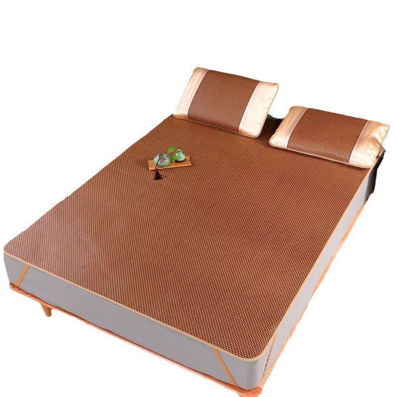 2025新款双面藤席凉席可折叠冰丝席宿舍单人学生1.8米三件套席子,淘宝优惠券,粉丝福利购,淘宝优惠卷