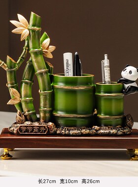 节节高升笔筒流沙画摆件轻奢高级感桌面办公室送领导送老师礼物