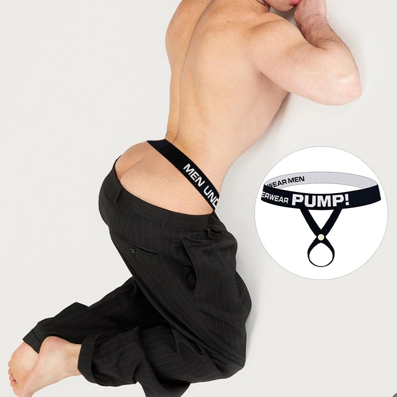 男士内裤高弹舒适低腰吊环镂空双丁字裤性感提臀T字裤情趣运动潮,淘宝优惠券,粉丝福利购,淘宝优惠卷