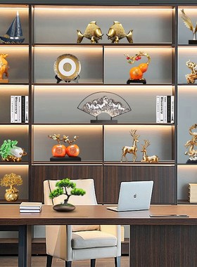 高档轻奢摆件现代高端大气上档次老板领导办公室酒柜Y装饰品工艺