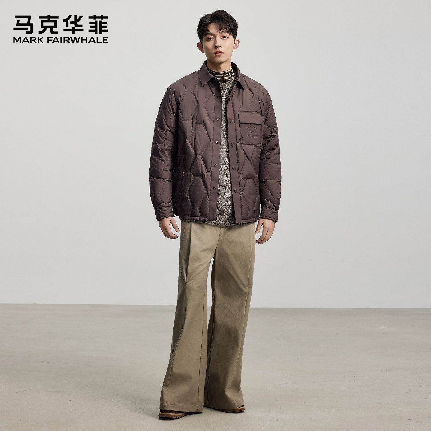 【90鸭绒】马克华菲休闲翻领轻薄羽绒服短款2025秋冬外套男