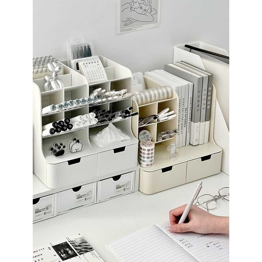 笔筒收纳盒办公室桌面大容量高级感学生斜插式多功能亚克力笔桶,淘宝优惠券,粉丝福利购,淘宝优惠卷