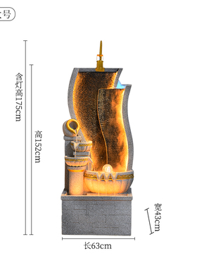 欧式流水喷泉客厅加湿器玄关落地A摆件招财室内轻奢循环水景观装