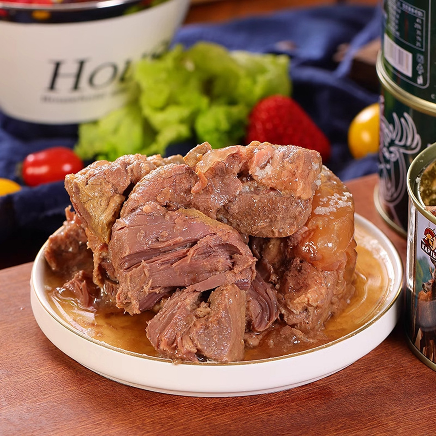 欣欣家居百货鹿大肉罐头俄式风味午餐肉营养丰富高蛋白下酒下饭菜 - 图2