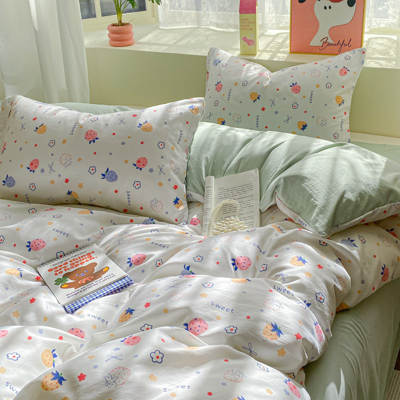 超软糯水洗棉床上四件套学生宿舍三件套