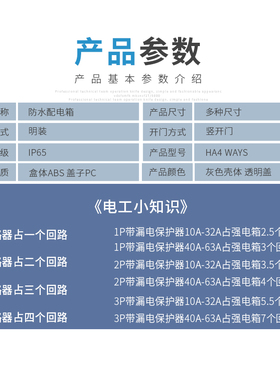 明装户外防水配电箱家用空气开关盒防雨塑料照明箱断路器强电箱子