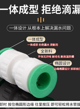 4分6分PPR水管免热熔直插式接头16/20/25/32快速免烫PE冷热管配件