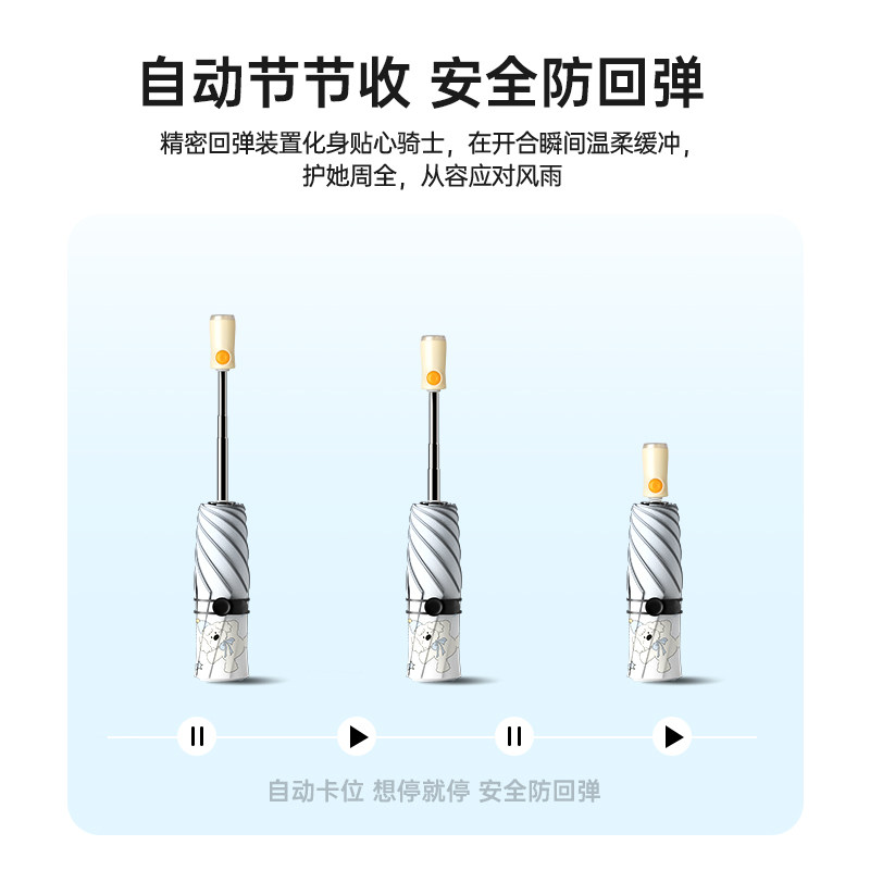 Cikatu西卡图儿童节节收自动伞高颜值晴雨两用雨伞学生上学专用伞,淘宝优惠券,粉丝福利购,淘宝优惠卷