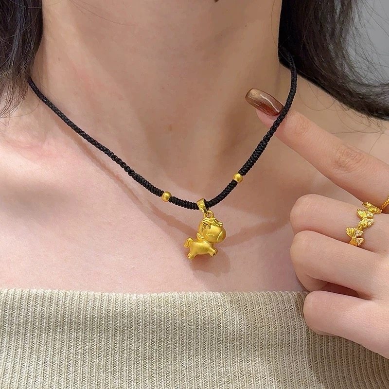 希曼汀黄金小马编织项链女新款999足金生肖马吊坠本命年送女友,淘宝优惠券,粉丝福利购,淘宝优惠卷