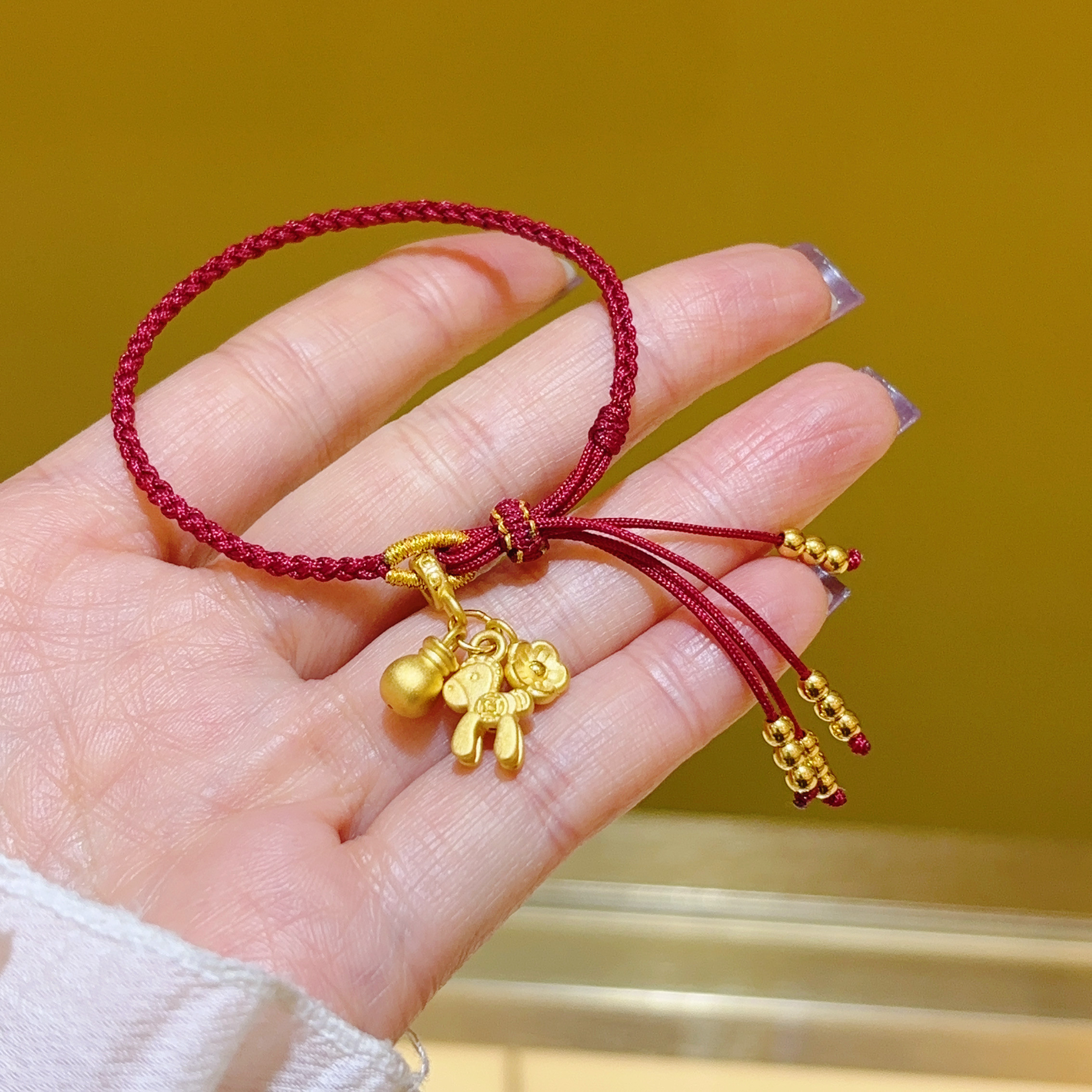 希曼汀黄金小马编织手链马上有钱999足金生肖马本命年送女友礼物,淘宝优惠券,粉丝福利购,淘宝优惠卷