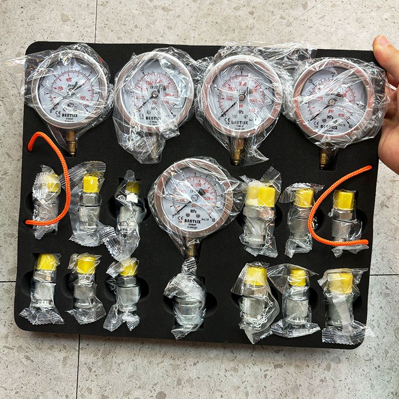 挖掘机压力表测压表套装压力检测仪液压油压测压盒先导泵挖机仪表 - 图2