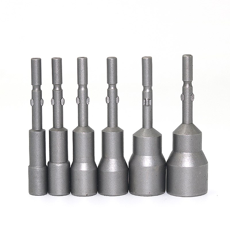 施力特 801/4C电动螺丝刀套外六角螺丝套筒5*60*H10拧螺母5*60*H8 - 图1