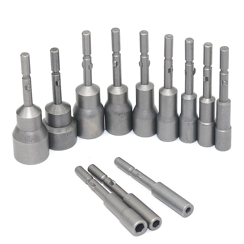 施力特 801/4C电动螺丝刀套外六角螺丝套筒5*60*H10拧螺母5*60*H8 - 图3