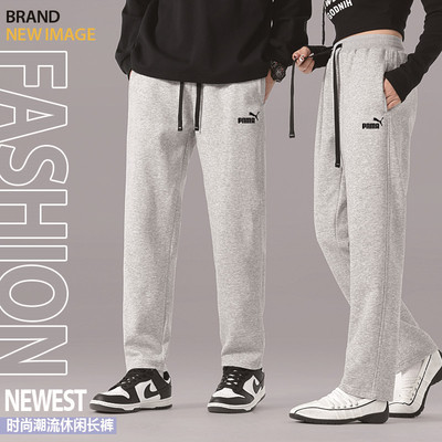 黑色D束角裤子男士春秋款2025新款潮牌宽松直筒裤运动休闲长裤女