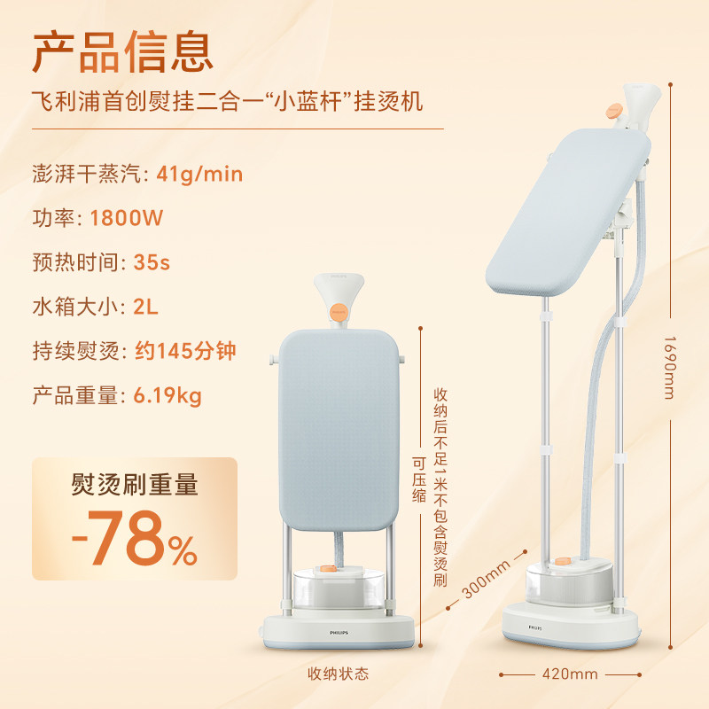 2026新款飞利浦蒸汽挂烫机家用电熨斗平烫一体挂熨机STE2160  利实拍商品图