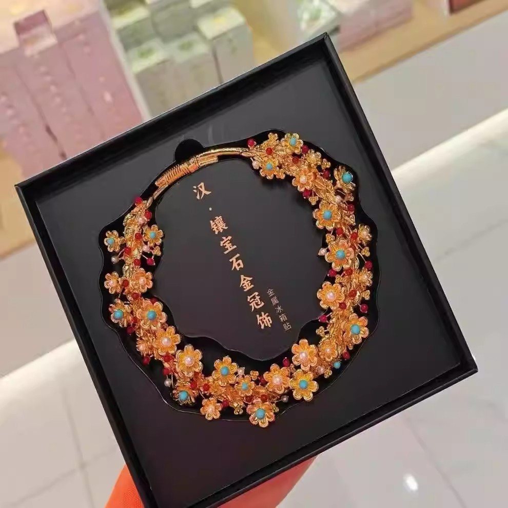 内蒙古文创天花板宝石金冠花环金属冰箱贴磁吸高颜值纪念装饰礼物 - 图0