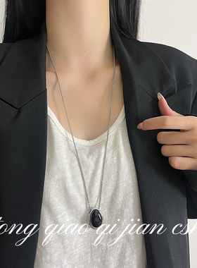 水滴吊坠项链女高级感轻奢小众