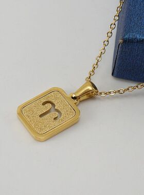 18K金星座项链女批发4