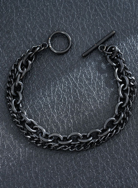 嘻哈潮流古巴链男士手链