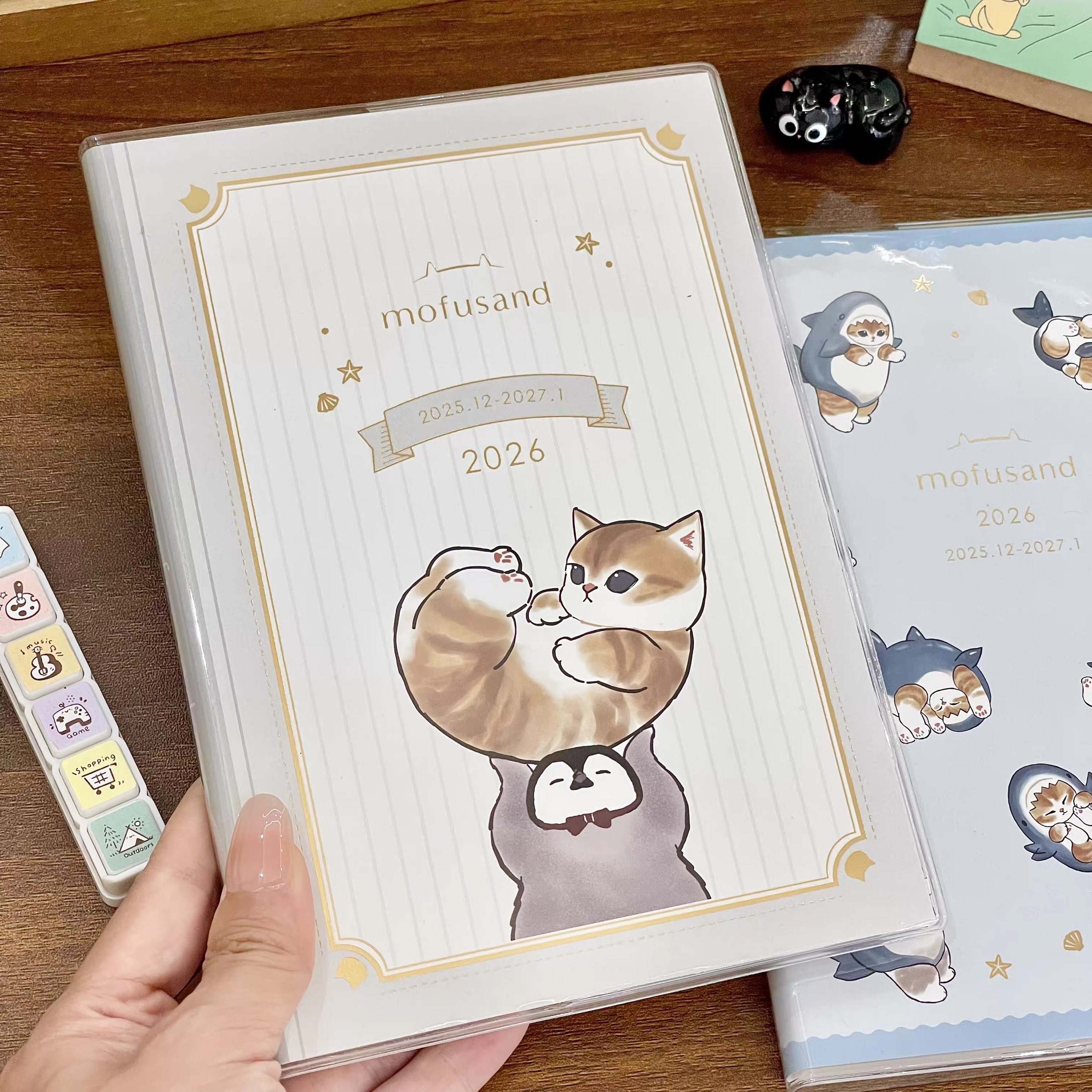 2026年B6鲨鱼猫每日周计划打卡日程本学生彩色内页手账记事笔记本,淘宝优惠券,粉丝福利购,淘宝优惠卷