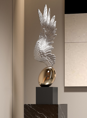 艺术天使之翼摆件k酒店大堂落地装饰品楼梯角空间售楼处样板房壁