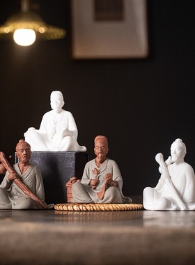 陶瓷历史人物华佗李时珍中医馆药店摆件创意室内书房茶室桌面装饰