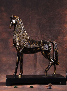 欧式软装工艺品复古战马创意家居装饰业礼品电视柜书房摆设