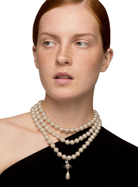 土星三层叠戴立体珍珠项链女轻奢
