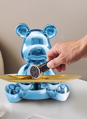 创意电镀太空兔钥匙收纳托盘摆件玄关家居装饰乔迁新居开业礼物