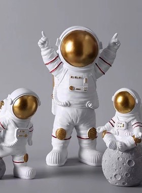 创意宇航员小摆件桌面太空人客厅电视柜儿童房布置家居装饰摆设品