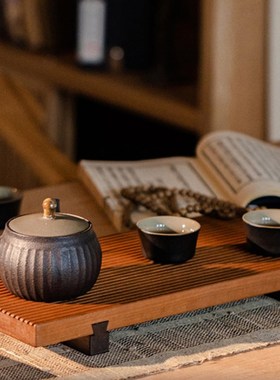 复古胡桃木托盘家用茶点盘奉茶盘茶餐厅咖啡收纳盘实木日式餐盘