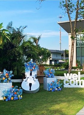 户外园林景观雕塑婚庆道具花园公园庭院金属大提琴花架装饰品摆件