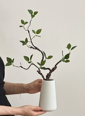 高级感小众仿真绿植桌面摆件仿真花花瓶客厅插花轻奢电视柜装饰品