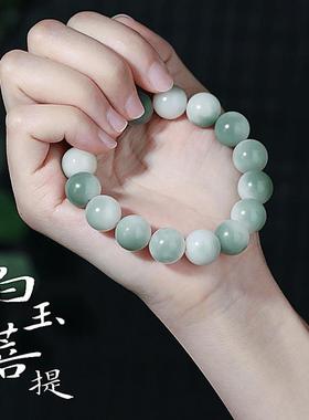 普陀山直发白玉菩提手串佛珠子男女盘玩菩提根子手链手持情侣礼物