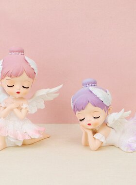 北欧少女心芭蕾女孩小摆件汽车车载车内饰生日蛋糕装饰品办公桌面